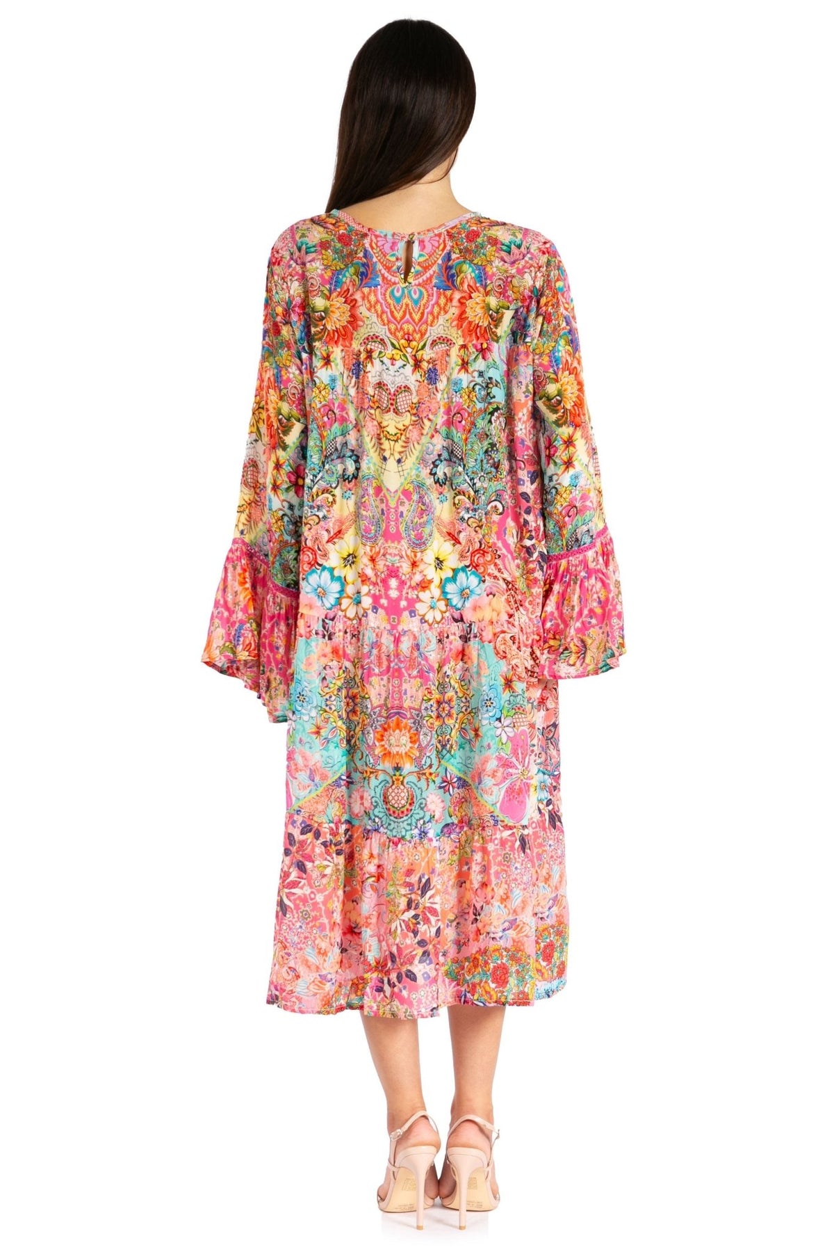 Sakkas Womens Ruffled Sleeves Scoop Neck Summer Short Tiered Dress/Loungewear dresses La Vie Bien Sakkas Womens Ruffled Sleeves Scoop Neck Summer Short Tiered Dress/Loungewear