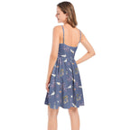 Sakura Dreams cami midi dress in soft knitted chiffon — V-neck, flared hem, hidden pockets Dress La Vie Bien Sakura Dreams cami midi dress in soft knitted chiffon — V-neck, flared hem, hidden pockets