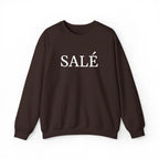 SALÉ (salty) embroidered French pun Text Crewneck Sweatshirt, Minimal French Word Graphic sweater for francophones by Printify