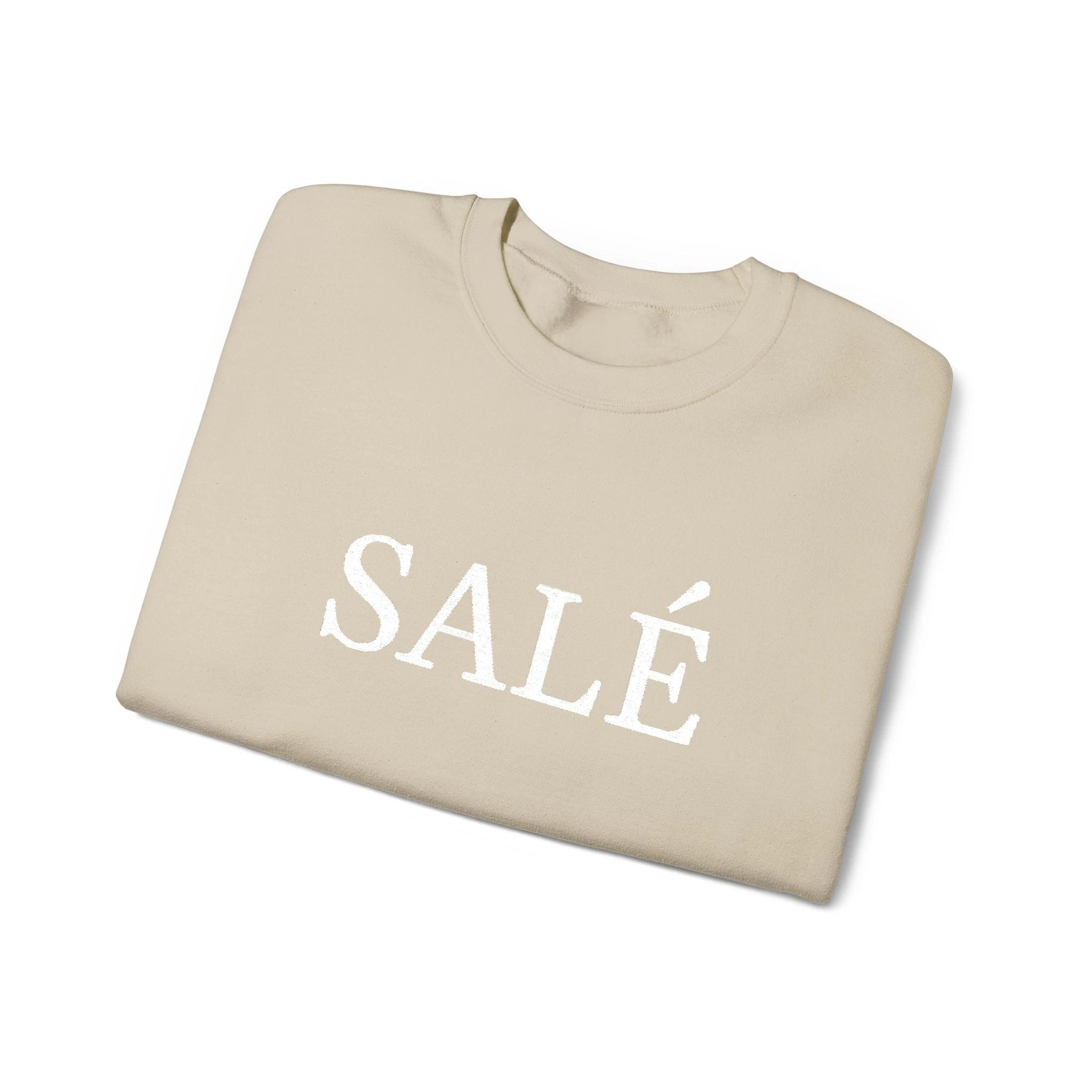 SALÉ (salty) embroidered French pun Text Crewneck Sweatshirt, Minimal French Word Graphic sweater for francophones by Printify