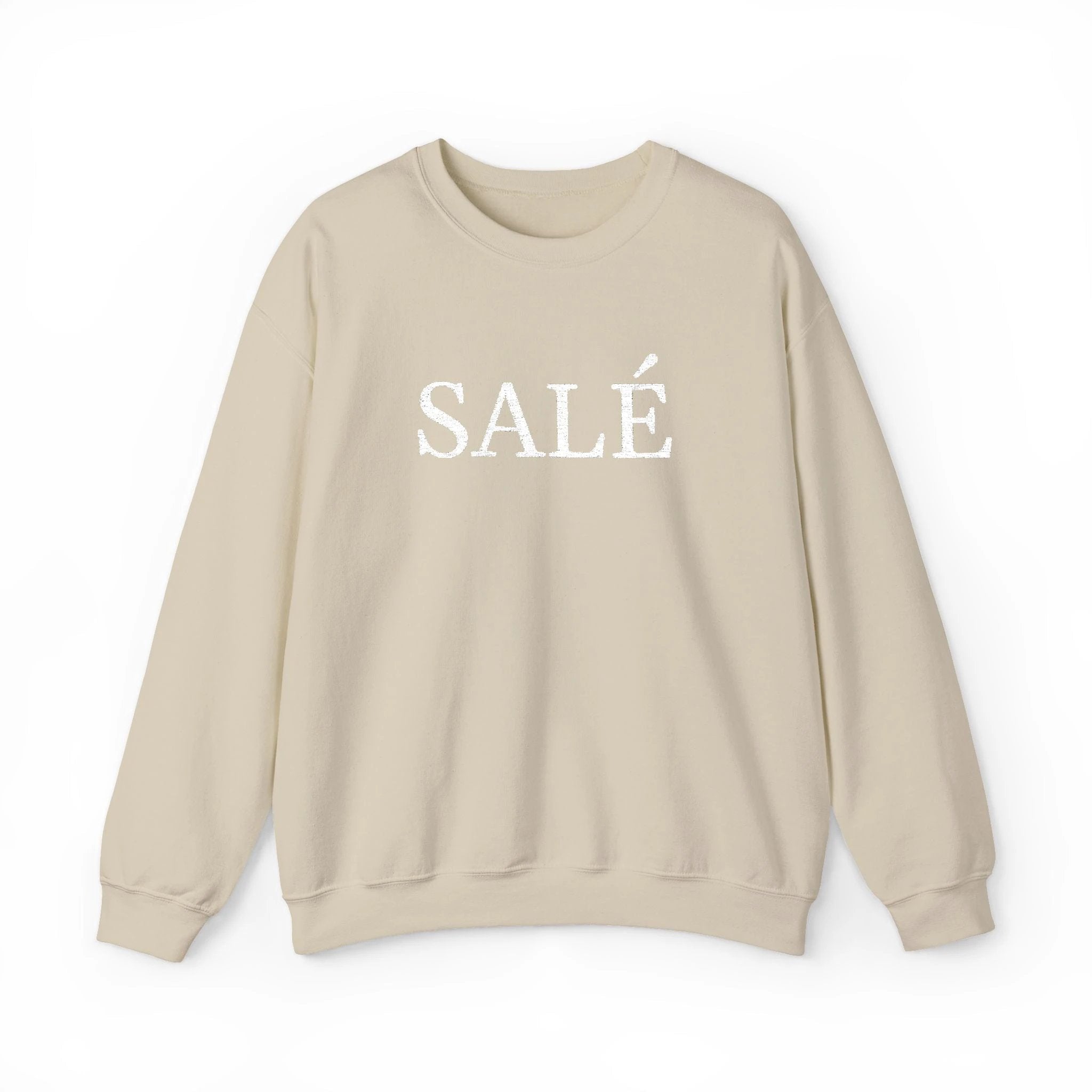 SALÉ (salty) embroidered French pun Text Crewneck Sweatshirt, Minimal French Word Graphic sweater for francophones by Printify