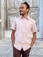 Salmon Men's Button Down Shirt by Passion Lilie