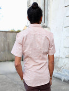 Salmon Men's Button Down Shirt by Passion Lilie