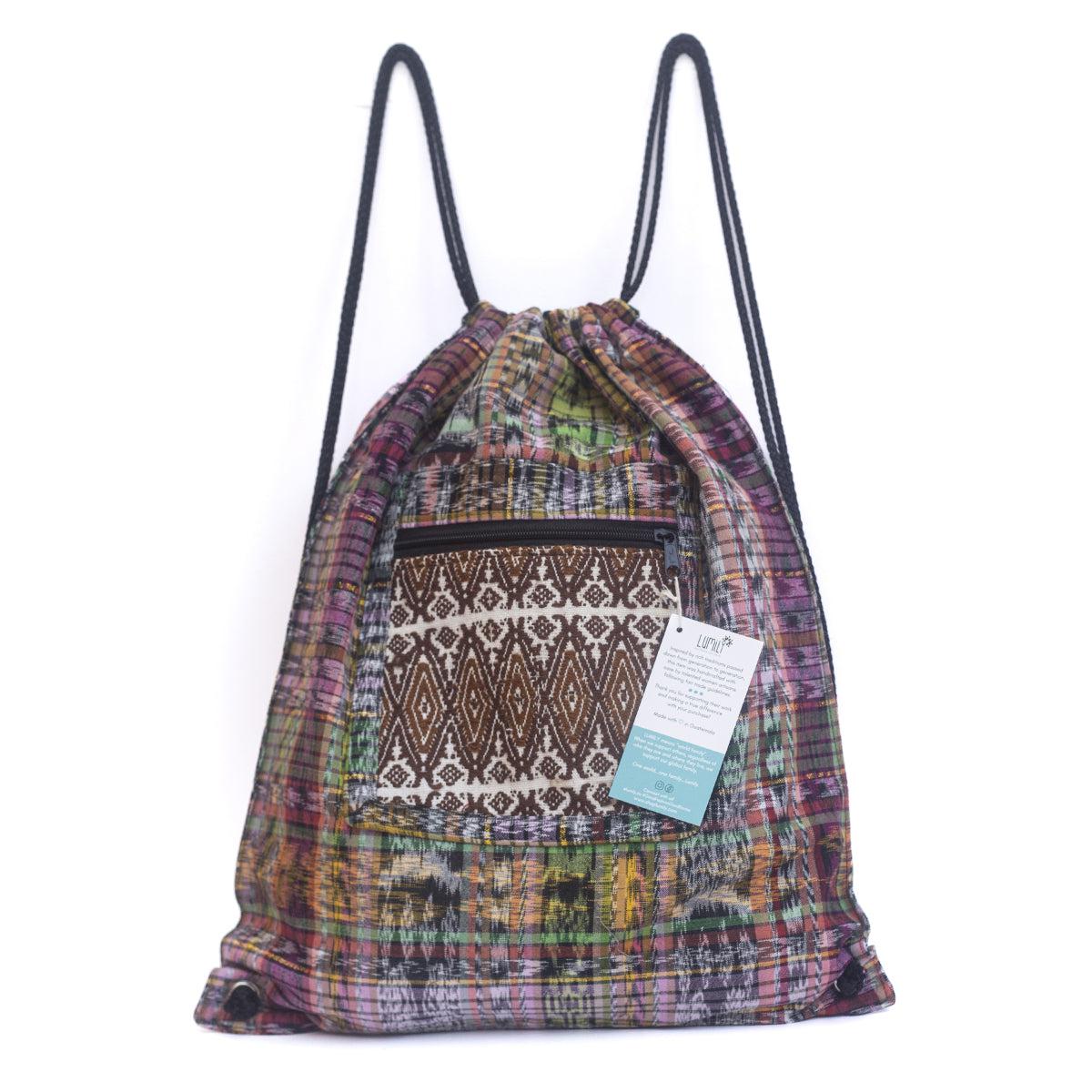 Salsa Upcycled Corte Backpack - Unique Guatemalan Handicraft Bags La Vie Bien Salsa Upcycled Corte Backpack - Unique Guatemalan Handicraft
