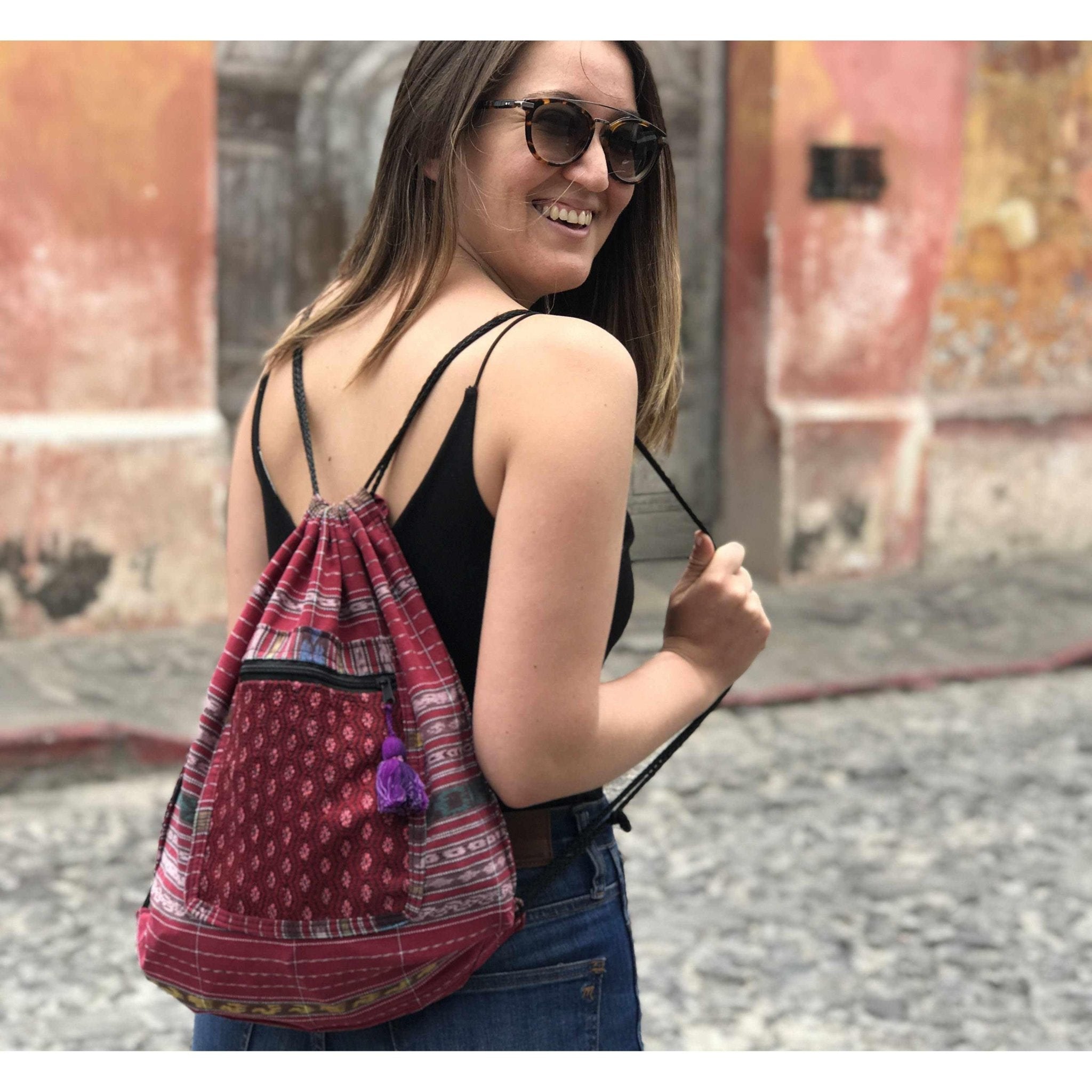 Salsa Upcycled Corte Backpack - Unique Guatemalan Handicraft Bags La Vie Bien Salsa Upcycled Corte Backpack - Unique Guatemalan Handicraft