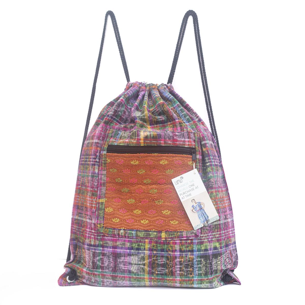 Salsa Upcycled Corte Backpack - Unique Guatemalan Handicraft Bags La Vie Bien Salsa Upcycled Corte Backpack - Unique Guatemalan Handicraft
