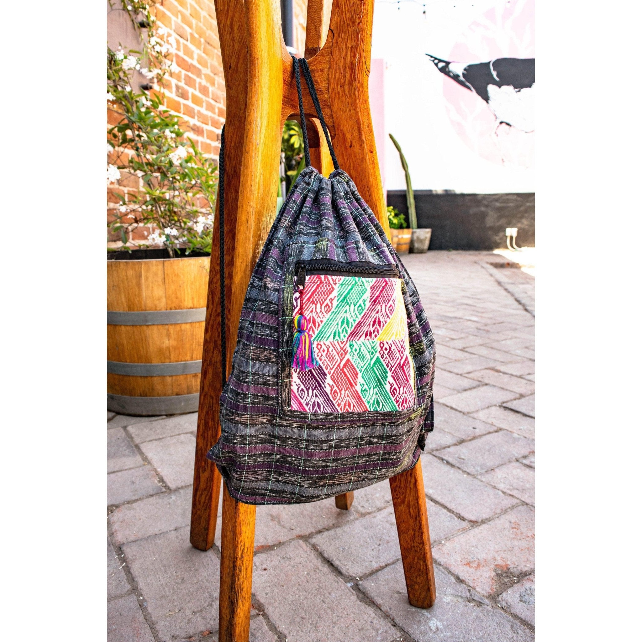 Salsa Upcycled Corte Backpack - Unique Guatemalan Handicraft Bags La Vie Bien Salsa Upcycled Corte Backpack - Unique Guatemalan Handicraft