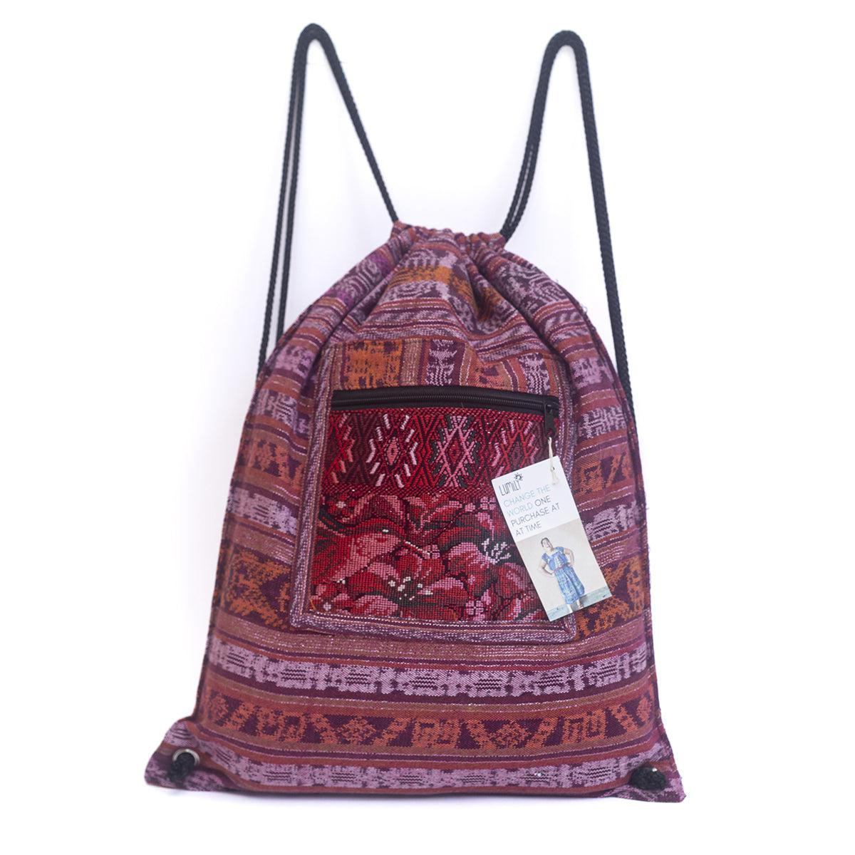 Salsa Upcycled Corte Backpack - Unique Guatemalan Handicraft Bags La Vie Bien Salsa Upcycled Corte Backpack - Unique Guatemalan Handicraft