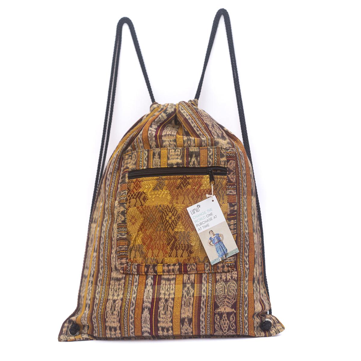 Salsa Upcycled Corte Backpack - Unique Guatemalan Handicraft Bags La Vie Bien Salsa Upcycled Corte Backpack - Unique Guatemalan Handicraft