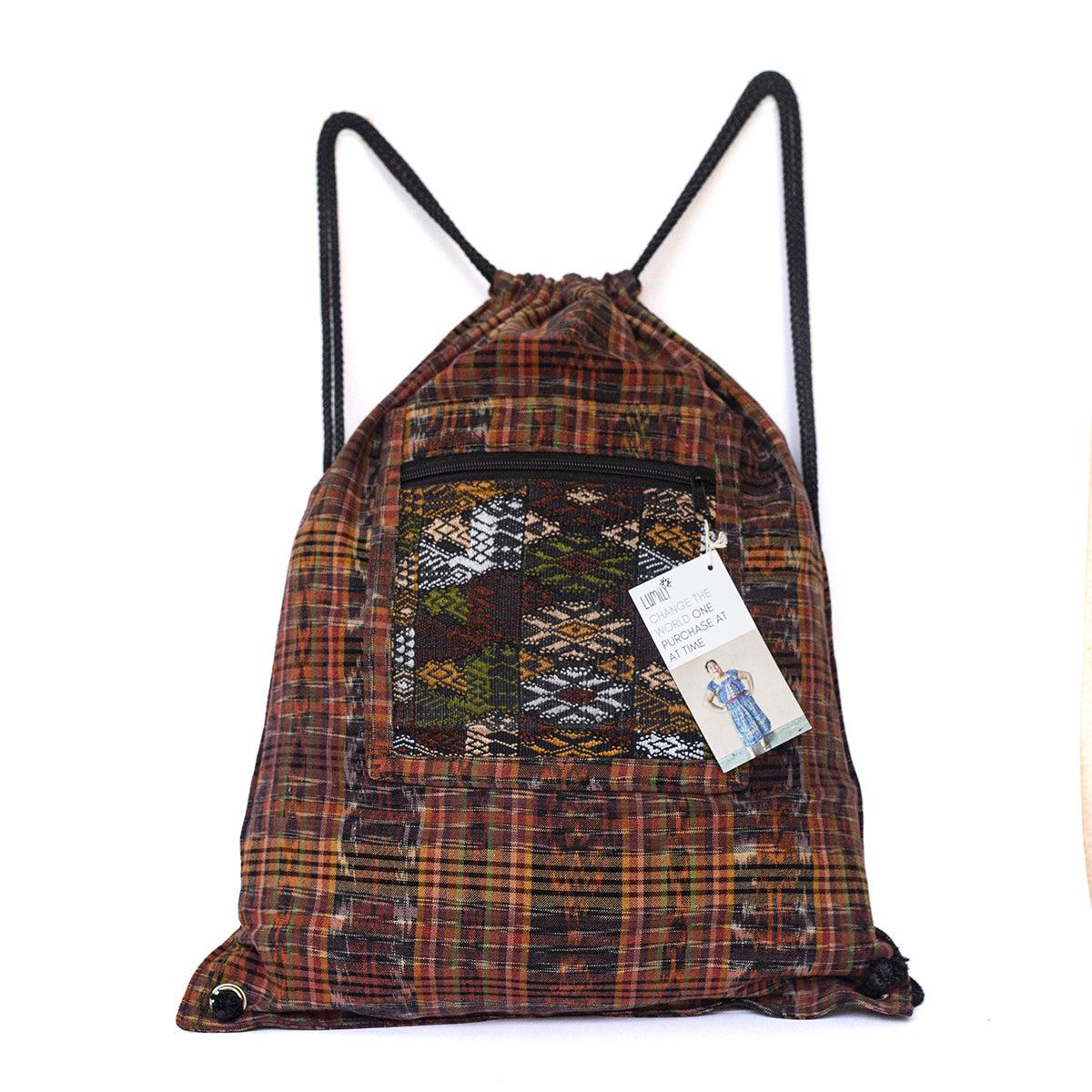 Salsa Upcycled Corte Backpack - Unique Guatemalan Handicraft Bags La Vie Bien Salsa Upcycled Corte Backpack - Unique Guatemalan Handicraft