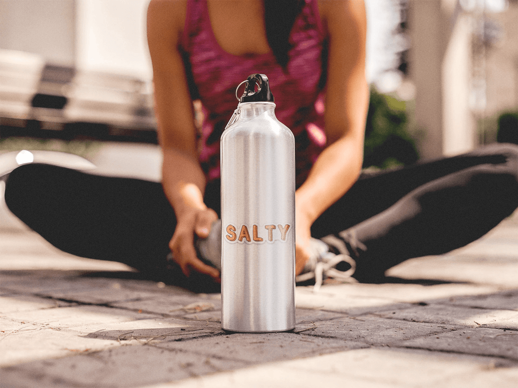 Salty Funny Pretzel Vinyl Lap Top or Water Bottle Sticker by Five Dot Post