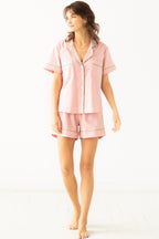 SALUA Classic Shorties Pajamas in Woven Cotton PAJAMAS La Vie Bien SALUA Classic Shorties Pajamas in Woven Cotton