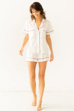 SALUA Classic Shorties Pajamas in Woven Cotton PAJAMAS La Vie Bien SALUA Classic Shorties Pajamas in Woven Cotton
