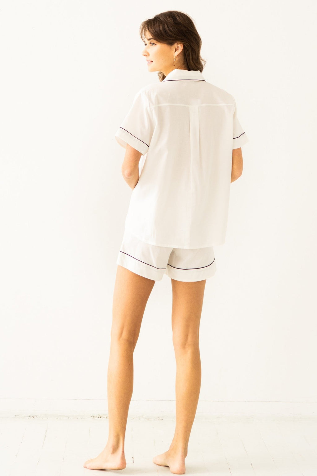 SALUA Classic Shorties Pajamas in Woven Cotton PAJAMAS La Vie Bien SALUA Classic Shorties Pajamas in Woven Cotton