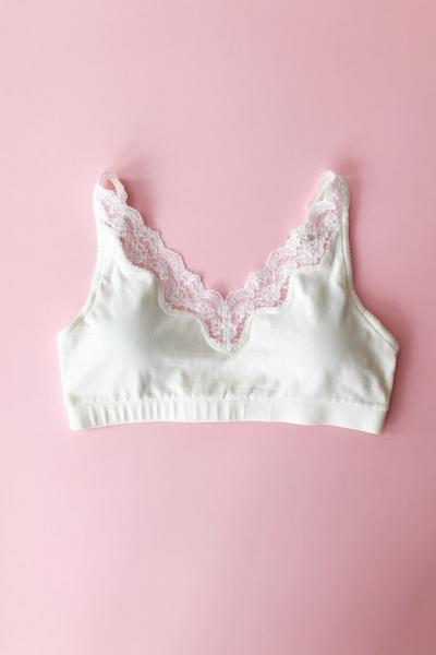 Salua Cotton Bralette with Lace Edge BRA La Vie Bien Salua Cotton Bralette with Lace Edge