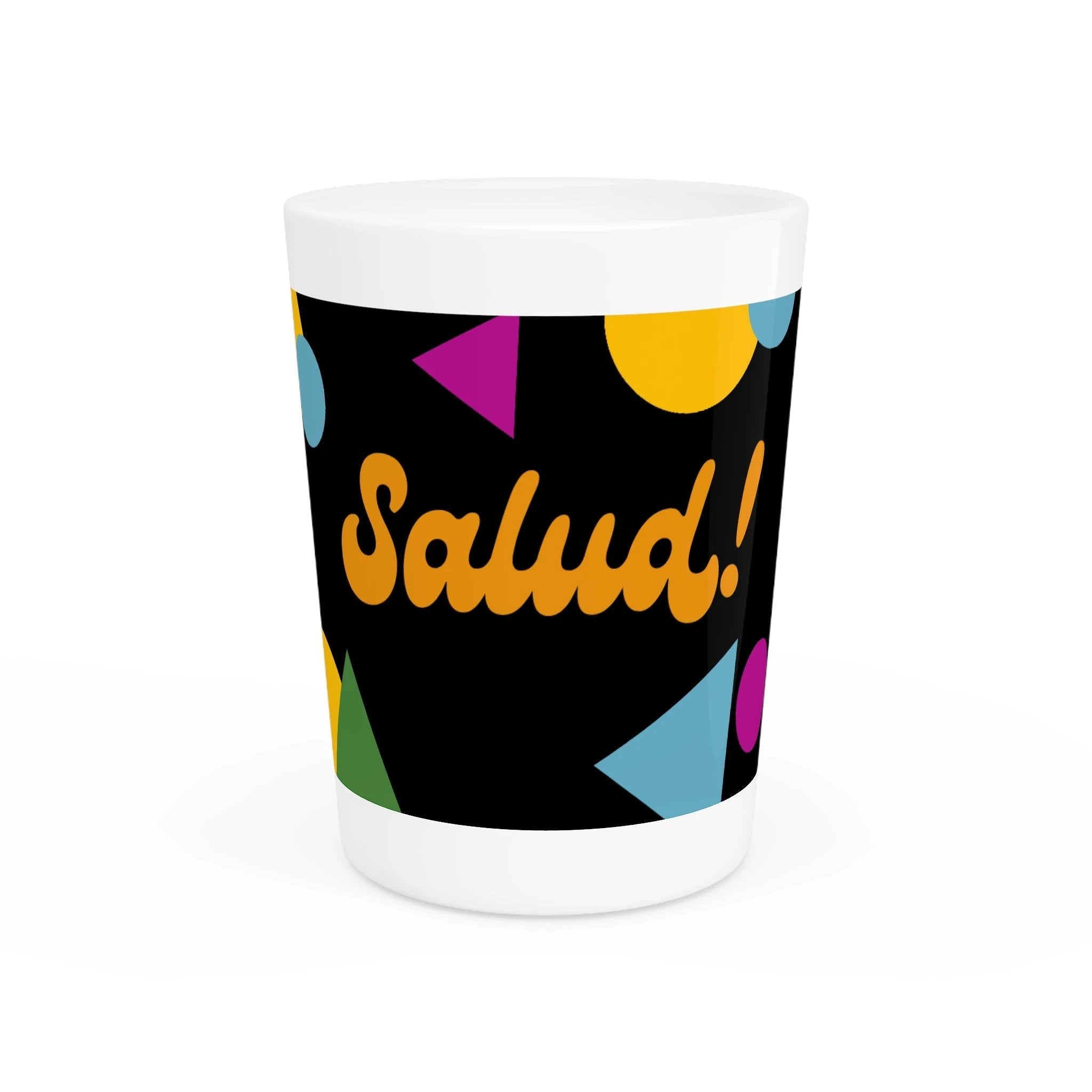 Salud! Confetti Pattern Shot Glass | Colorful Fiesta Party Drinkware by Printify