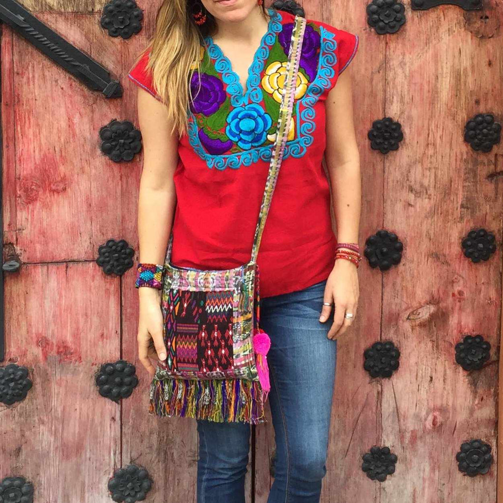 Samara Up - cycled Huipil Corte One - of - a - Kind Adjustable Crossbody Bag - Guatemala Bags La Vie Bien Samara Up - cycled Huipil Corte One - of - a - Kind Adjustable Crossbody Bag - Guatemala