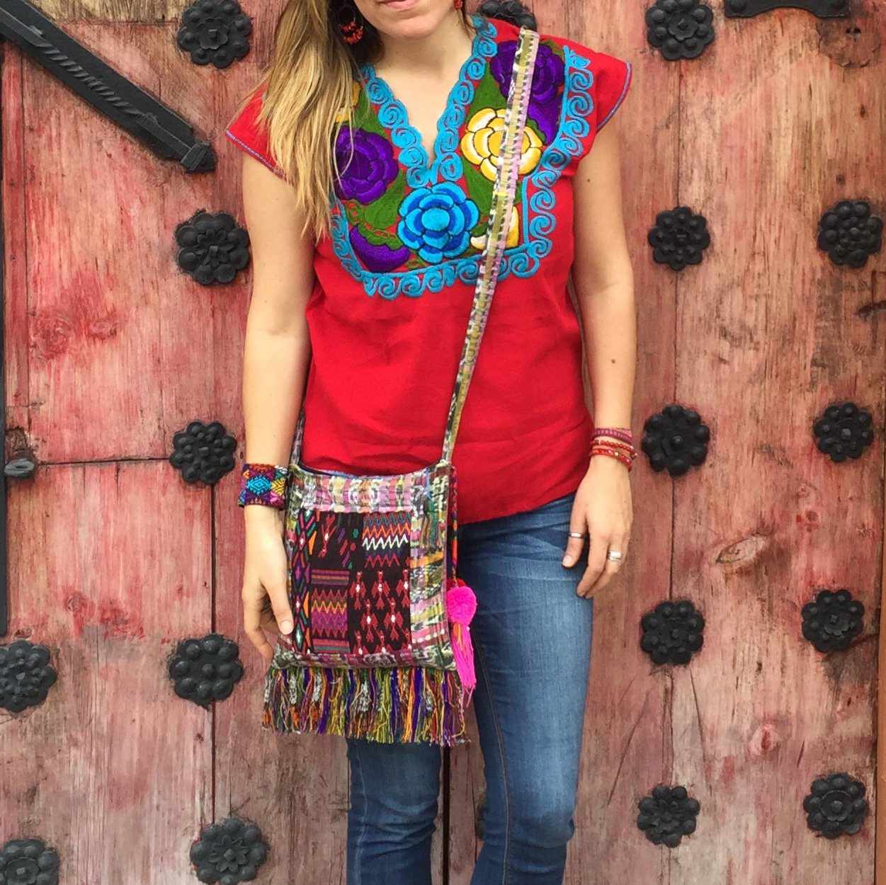 Samara Up - cycled Huipil Corte One - of - a - Kind Adjustable Crossbody Bag - Guatemala Bags La Vie Bien Samara Up - cycled Huipil Corte One - of - a - Kind Adjustable Crossbody Bag - Guatemala