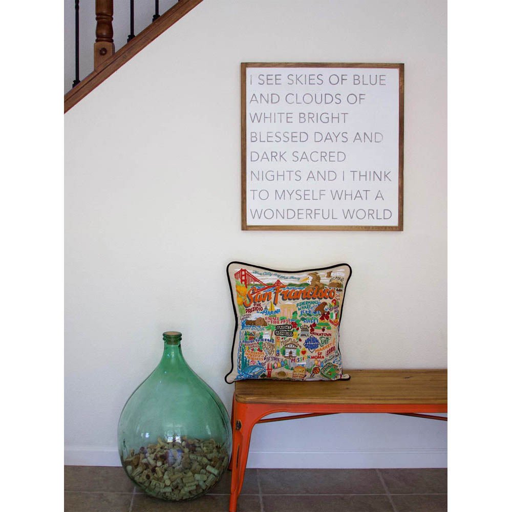 San Francisco City Hand - Embroidered Pillow by CatStudio Pillows La Vie Bien San Francisco City Hand - Embroidered Pillow by CatStudio