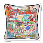 San Francisco City Hand - Embroidered Pillow by CatStudio Pillows La Vie Bien San Francisco City Hand - Embroidered Pillow by CatStudio