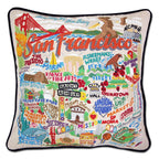 San Francisco City Hand - Embroidered Pillow by CatStudio Pillows La Vie Bien San Francisco City Hand - Embroidered Pillow by CatStudio