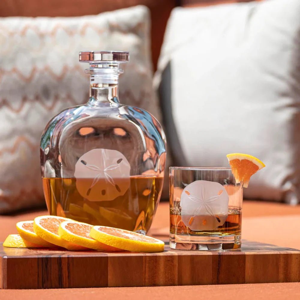 Sand Dollar Etched Glassware Kitchen Accessories La Vie Bien Sand Dollar Etched Glassware