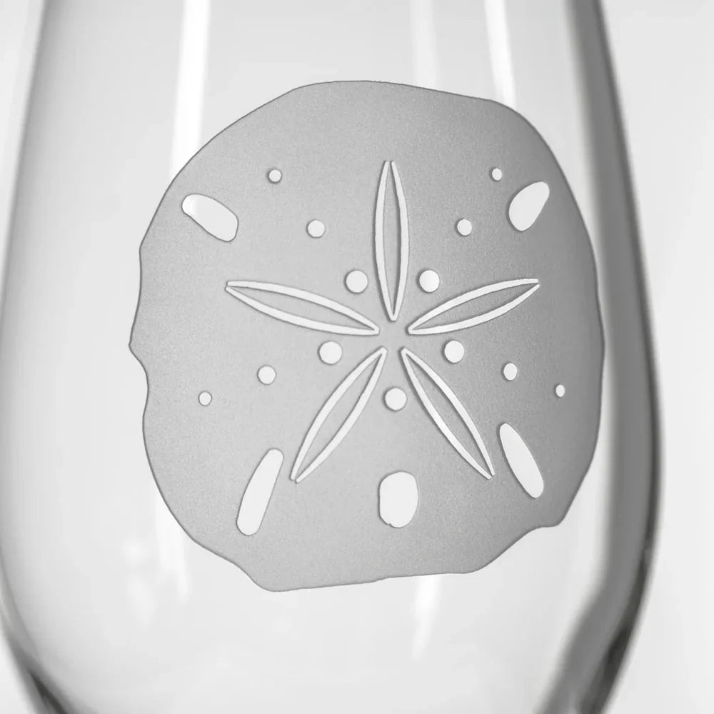 Sand Dollar Etched Glassware Kitchen Accessories La Vie Bien Sand Dollar Etched Glassware