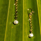 Sand Dollar Pearl Earrings by Derive Jewelry