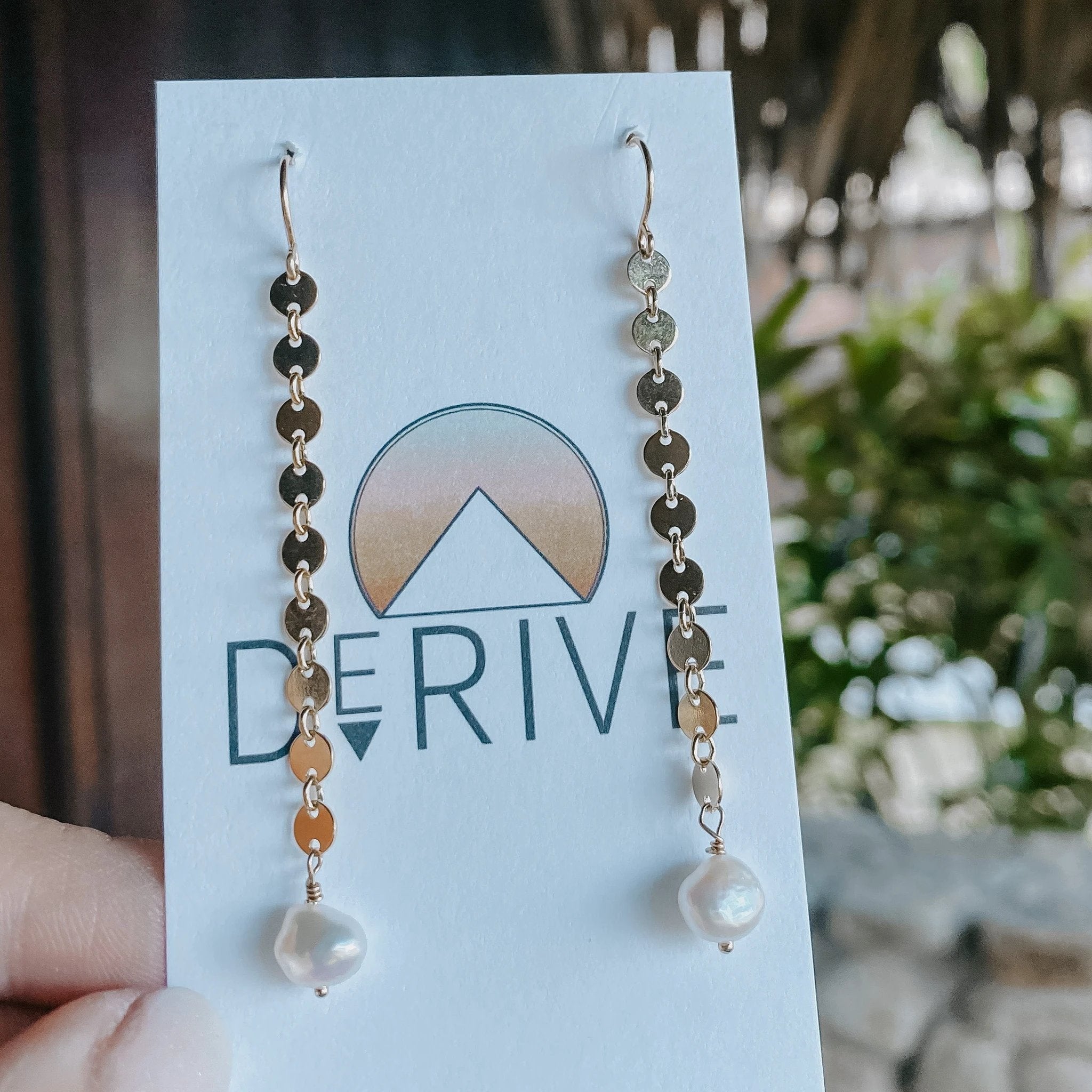 Sand Dollar Pearl Earrings by Derive Jewelry