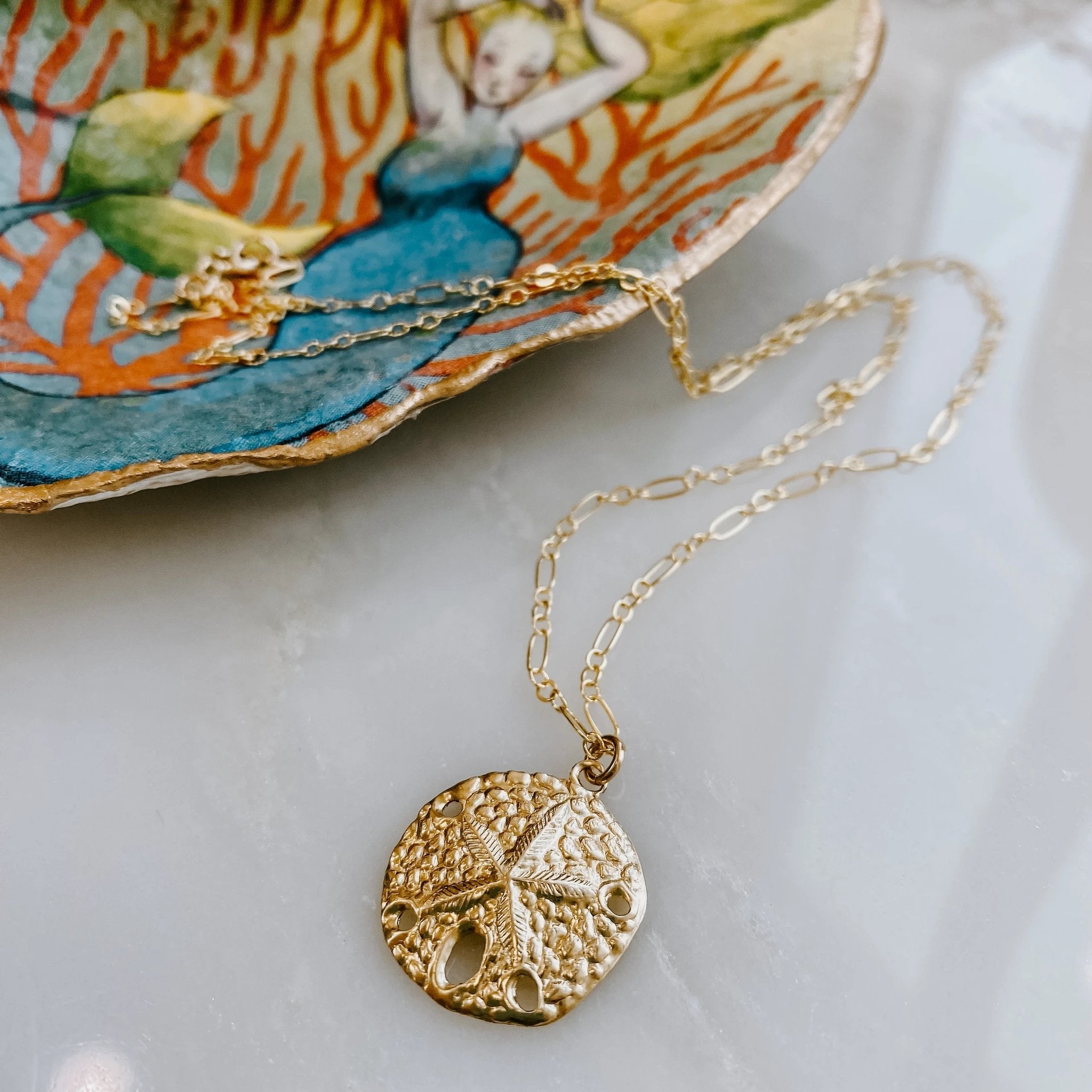 Sand Dollar Pendant Necklace by Derive Jewelry