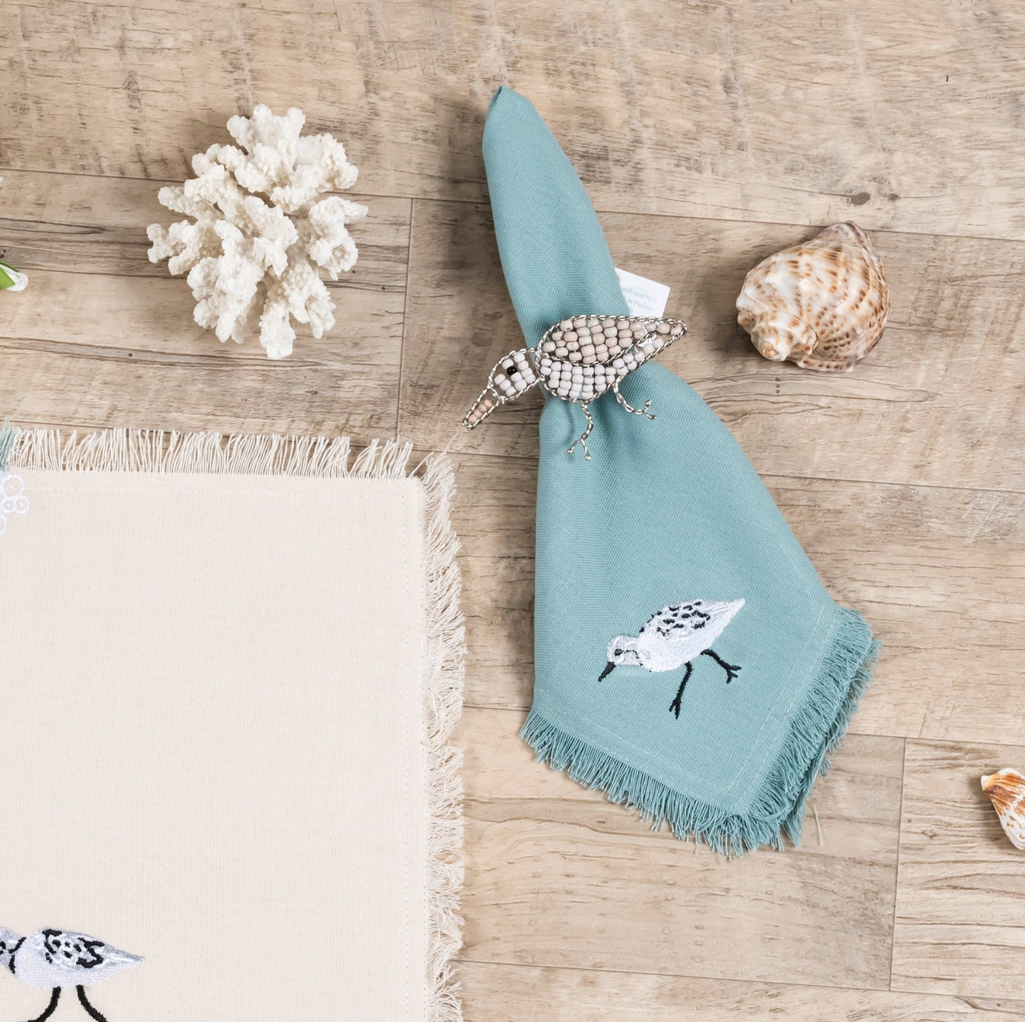 Sandpiper Bird Sprint Napkin Set 4 La Vie Bien Sandpiper Bird Sprint Napkin Set 4