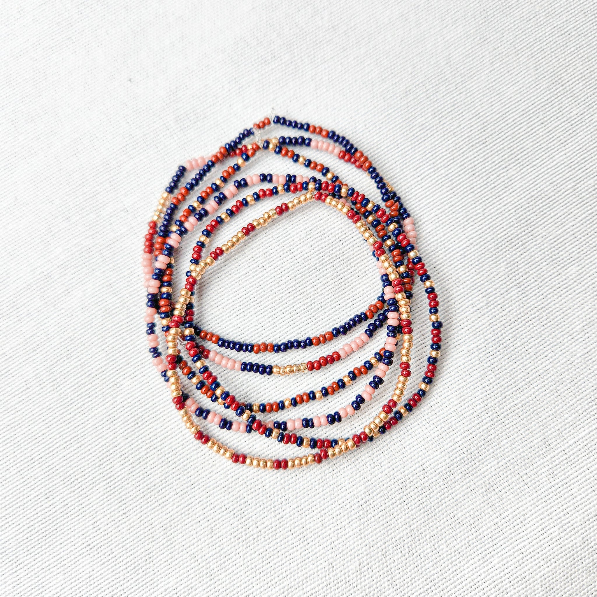 Sangria Seed Bead Bracelets - Set of 6 Jewelry La Vie Bien Sangria Seed Bead Bracelets - Set of 6