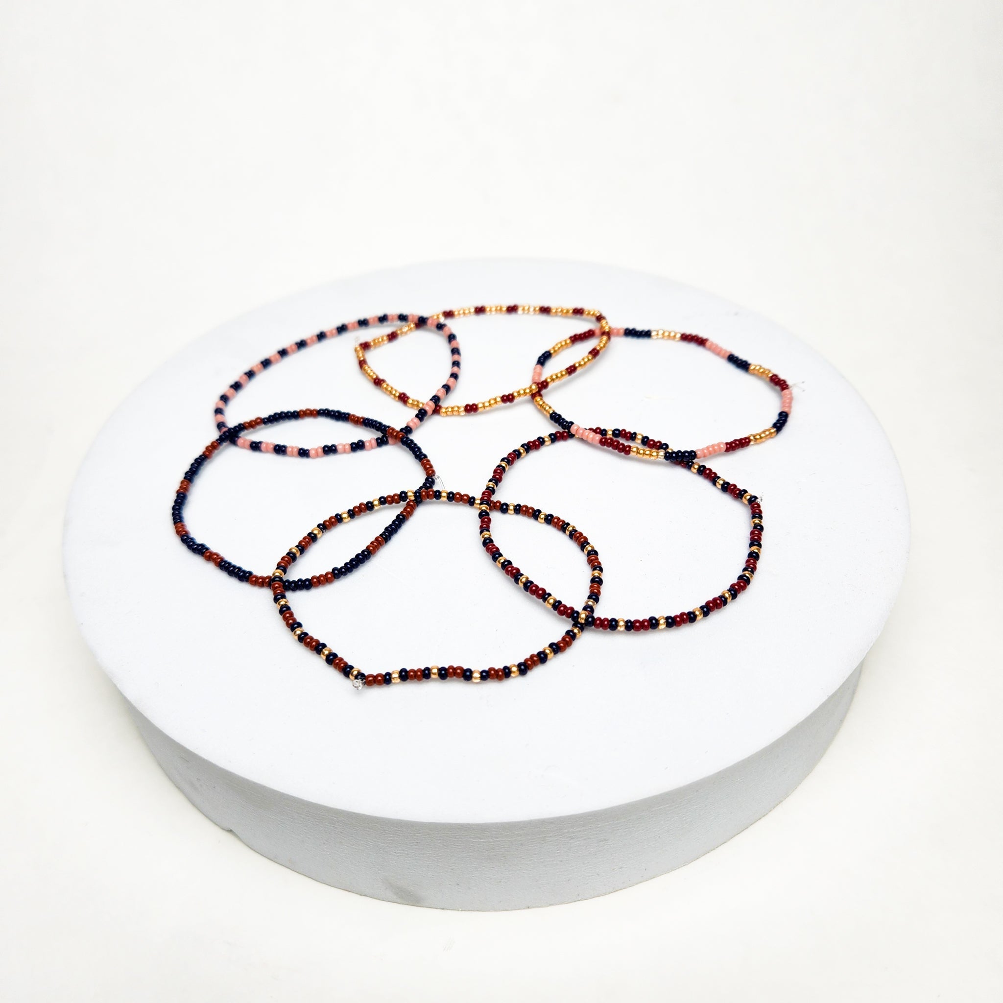 Sangria Seed Bead Bracelets - Set of 6 Jewelry La Vie Bien Sangria Seed Bead Bracelets - Set of 6