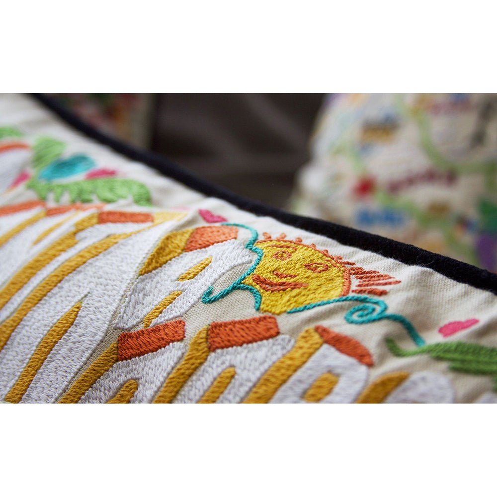 Santa Barbara, CA Hand - Embroidered Pillow Pillows La Vie Bien Santa Barbara, CA Hand - Embroidered Pillow