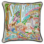 Santa Barbara, CA Hand - Embroidered Pillow Pillows La Vie Bien Santa Barbara, CA Hand - Embroidered Pillow