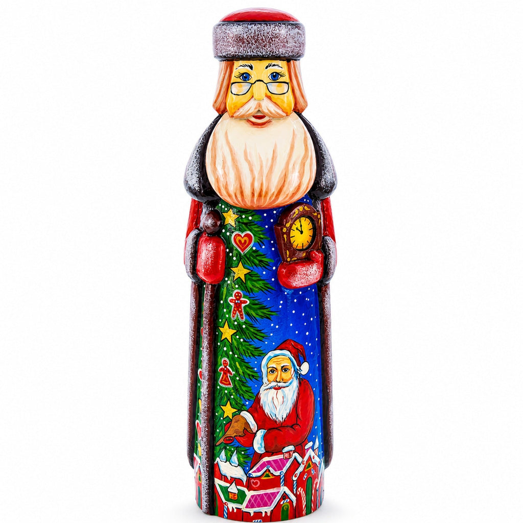Santa Delivering Christmas Gifts Hand Carved Solid Wood Santa 11 Inches Christmas Decor > Carved Wooden Santa La Vie Bien Santa Delivering Christmas Gifts Hand Carved Solid Wood Santa 11 Inches