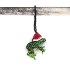 Santa Frog Seed Bead Ornament - Mexico Decor La Vie Bien Santa Frog Seed Bead Ornament - Mexico