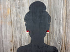Santa Hat Earrings, Wood Stud Earrings