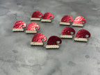 Santa Hat Earrings, Wood Stud Earrings