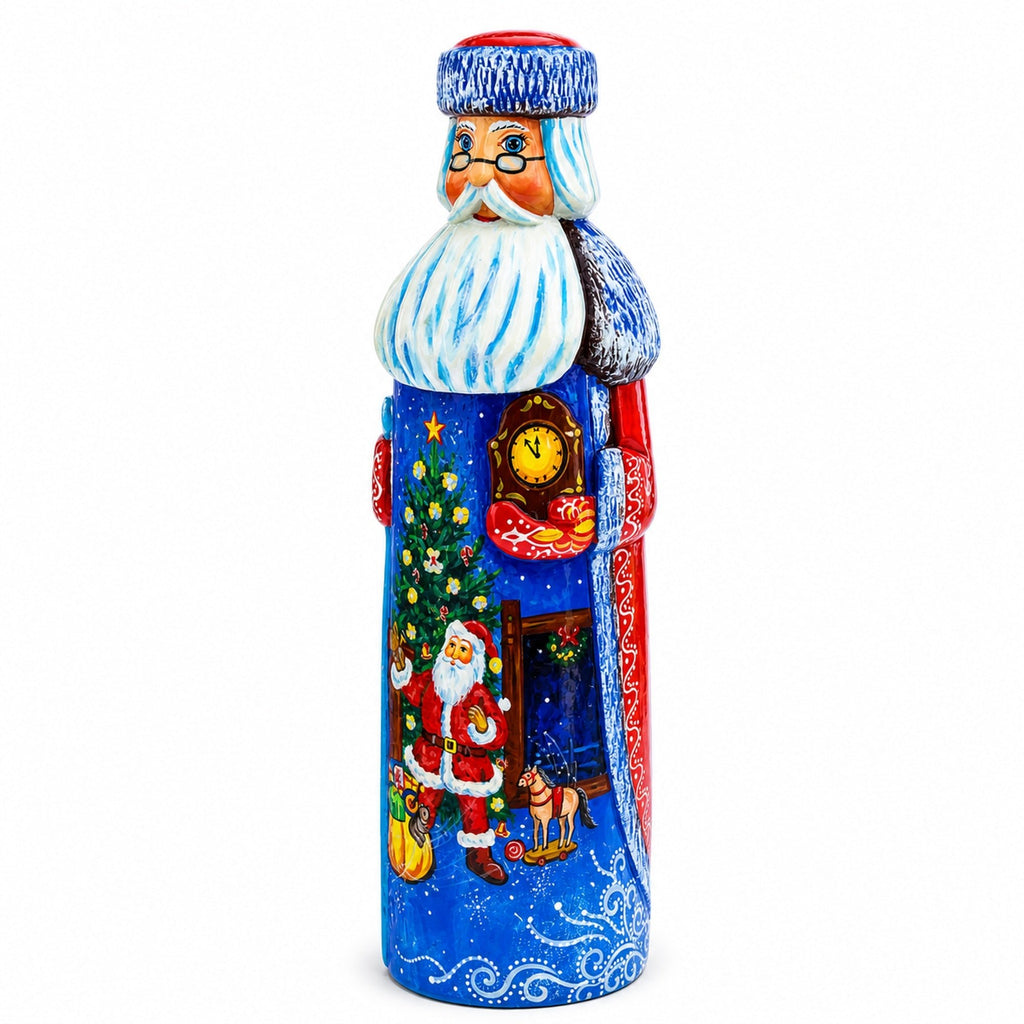 Santa Leaving Gifts on Christmas Eve Hand Carved Solid Wooden Figurine 11 Inches Christmas Decor > Carved Wooden Santa La Vie Bien Santa Leaving Gifts on Christmas Eve Hand Carved Solid Wooden Figurine 11 Inches
