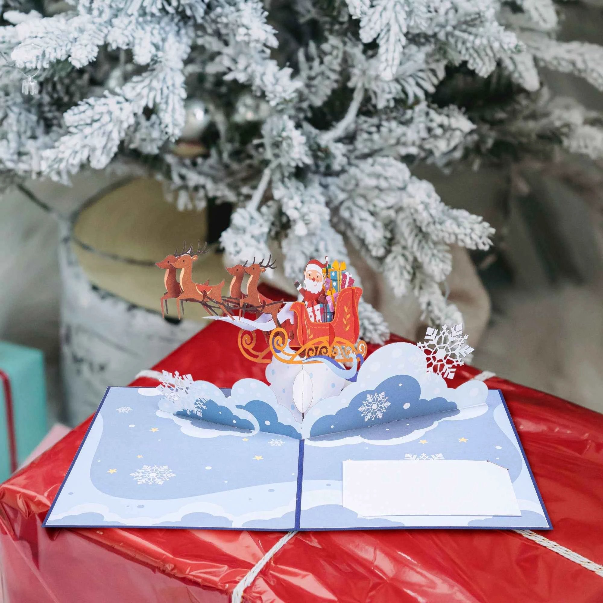 Santa Sleigh Pop Up Christmas Card by Paper Love