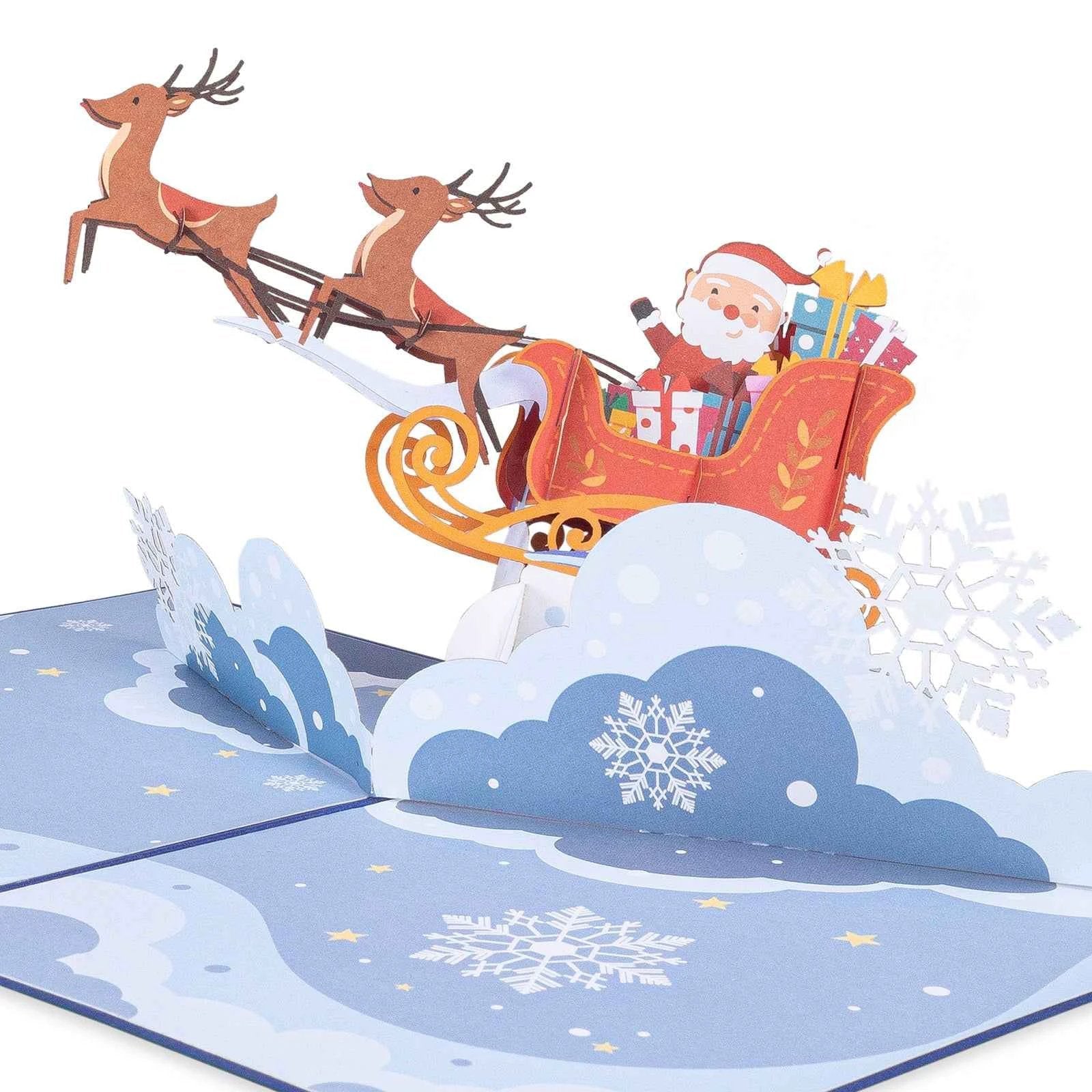 Santa Sleigh Pop Up Christmas Card by Paper Love