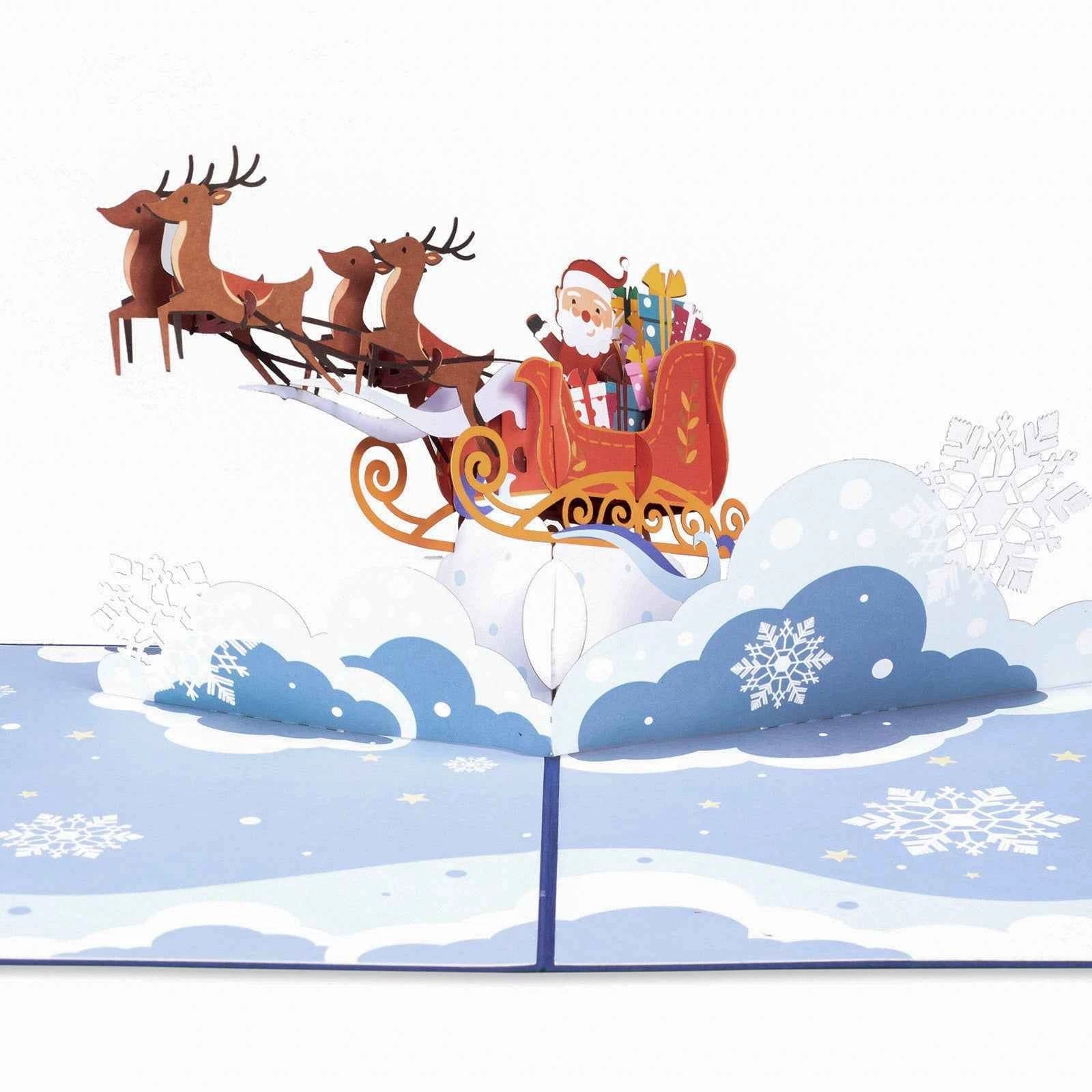 Santa Sleigh Pop Up Christmas Card by Paper Love