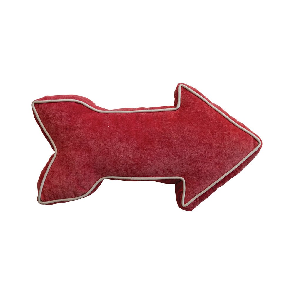 "Santa Stop Here" Velvet Arrow Shaped Lumbar Pillow Seasonal & Holiday Decorations La Vie Bien "Santa Stop Here" Velvet Arrow Shaped Lumbar Pillow