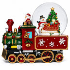 Santa Train Express Delivering Tree Musical Water Globe Snow Globes > Trains La Vie Bien Santa Train Express Delivering Tree Musical Water Globe