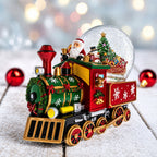 Santa Train Express Delivering Tree Musical Water Globe Snow Globes > Trains La Vie Bien Santa Train Express Delivering Tree Musical Water Globe