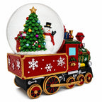 Santa Train Express Delivering Tree Musical Water Globe Snow Globes > Trains La Vie Bien Santa Train Express Delivering Tree Musical Water Globe