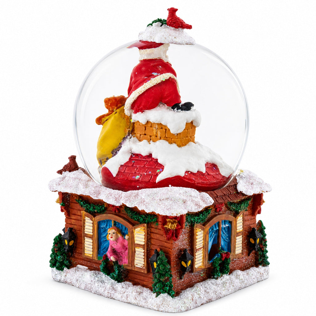 Santa with Christmas Gifts Chimney Journey Musical Water Snow Globe Snow Globes > Santa La Vie Bien Santa with Christmas Gifts Chimney Journey Musical Water Snow Globe