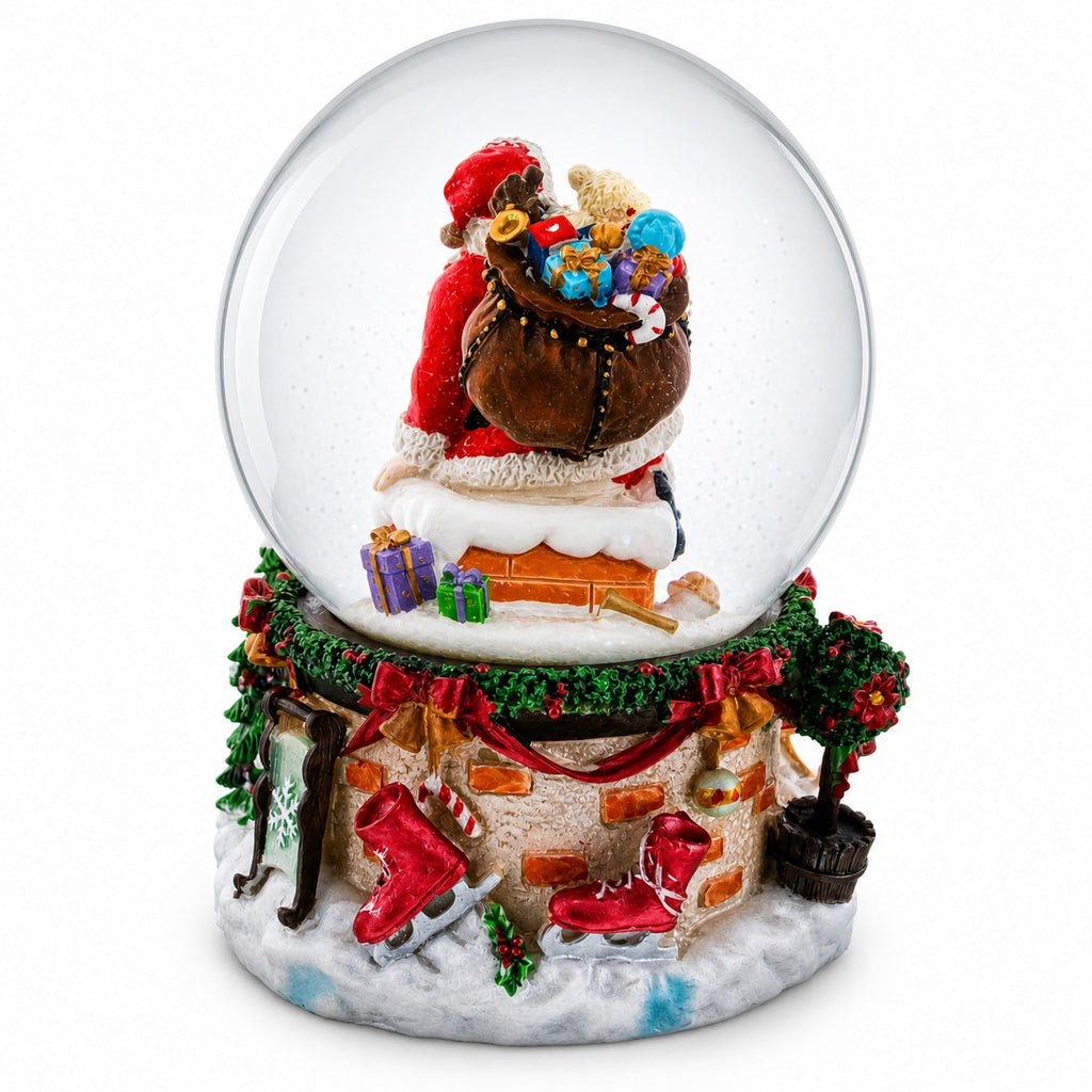 Santa's Chimney Adventure Musical Water Snow Globe Snow Globes > Santa La Vie Bien Santa's Chimney Adventure Musical Water Snow Globe
