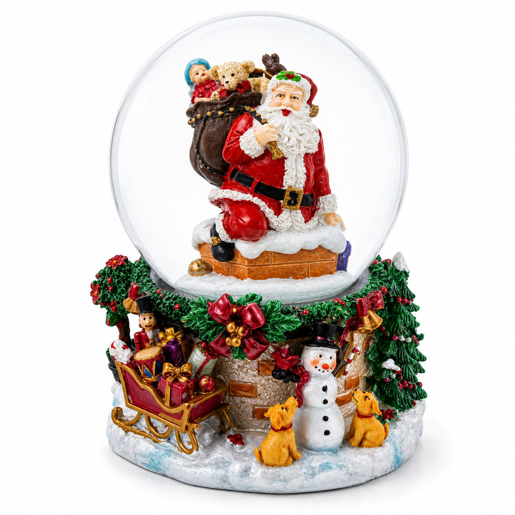 Santa's Chimney Adventure Musical Water Snow Globe Snow Globes > Santa La Vie Bien Santa's Chimney Adventure Musical Water Snow Globe